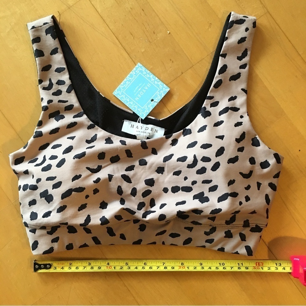 Hayden Sports Bra, Tan, Black, Size S - Picture 6 of 8